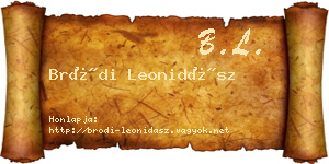 Bródi Leonidász névjegykártya